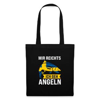 Schwedisch Angler Angeln Schweden Geschenk - Stoffbeutel - Schwarz - Vorne