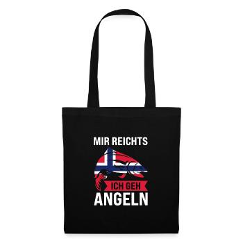 Angler Norwegisch Angeln Norwegen Geschenk - Stoffbeutel - Schwarz - Vorne