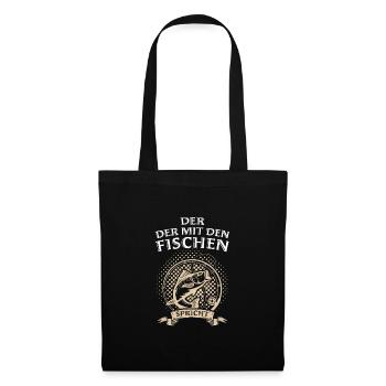 Angeln Fisch Fischer Angler Angeln Geschenk - Stoffbeutel - Schwarz - Vorne