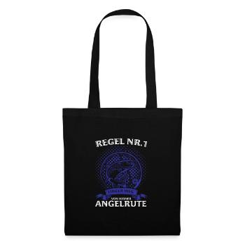 Angeln Fisch Fischer Angler Angeln Geschenk - Stoffbeutel - Schwarz - Vorne