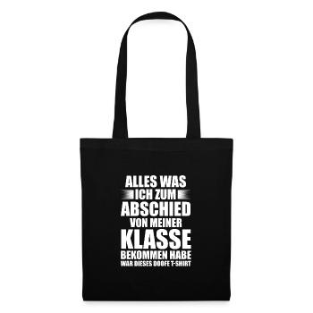 Lehrer Rente Renteeintritt Geschenk - Stoffbeutel - Schwarz - Vorne