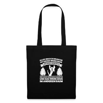 Baumkletterer Arborist Baumpfleger Geschenk - Stoffbeutel - Schwarz - Vorne
