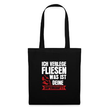 Fliesenleger Beruf Plattenleger Geschenk - Stoffbeutel - Schwarz - Vorne