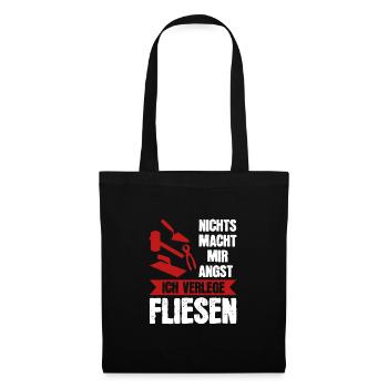 Fliesenleger Beruf Plattenleger Geschenk - Stoffbeutel - Schwarz - Vorne