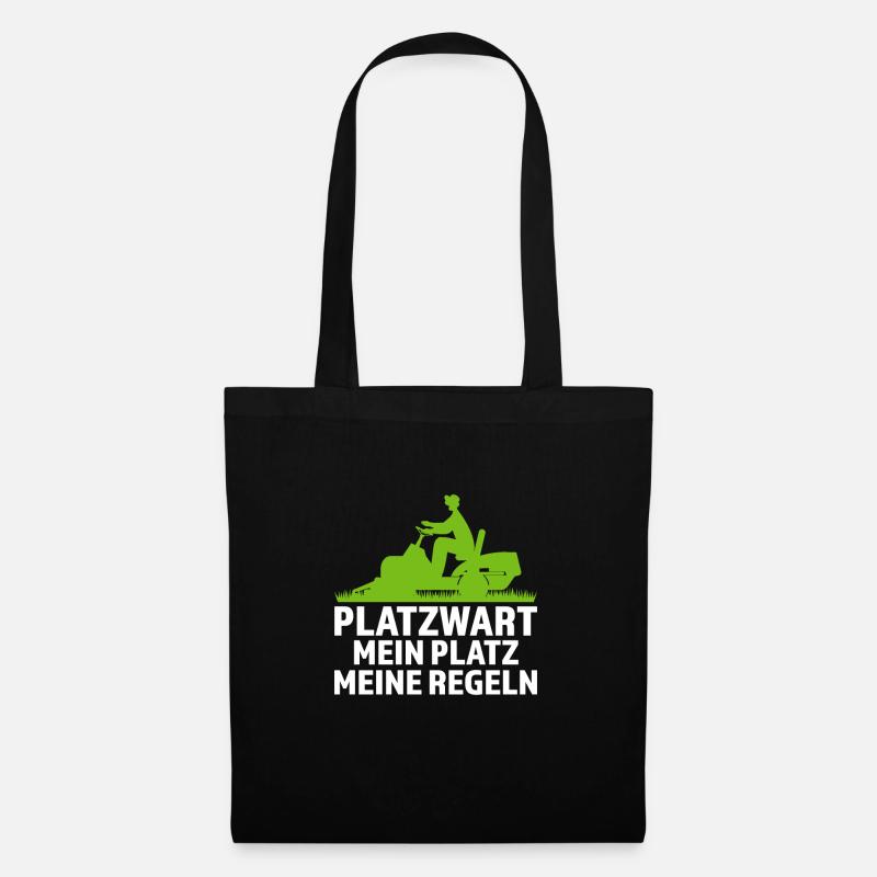 Platzwart Garten Rasenmäher Geschenk - Stoffbeutel - Schwarz