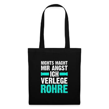 Klempner Beruf Installateur Geschenk - Stoffbeutel - Schwarz - Vorne
