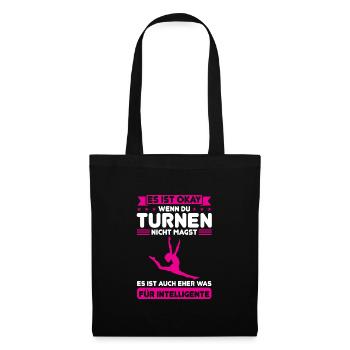Turnen Mädchen Turnerin Geschenk - Stoffbeutel - Schwarz - Vorne