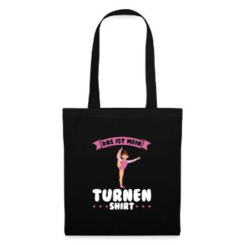 Turnen Mädchen Turnerinnen Geschenk - Stoffbeutel - Schwarz - Vorne