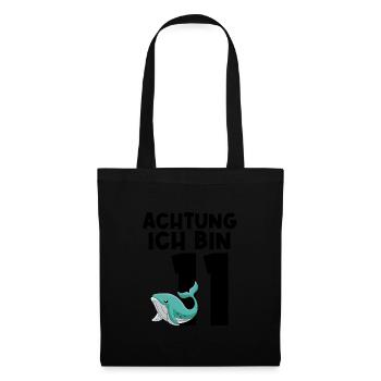 11. Geburtstag Wal 11 Jahre alt Geschenk - Stoffbeutel - Schwarz - Vorne