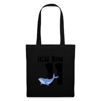 11. Geburtstag Wal 11 Jahre alt Geschenk - Stoffbeutel - Schwarz - Vorne