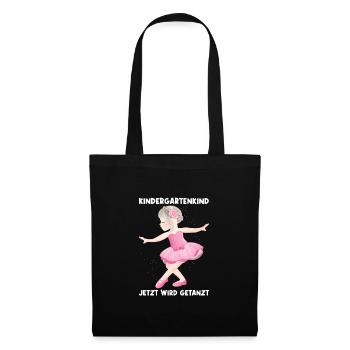 Kindergarten Ballerina Tänzerin Geschenk - Stoffbeutel - Schwarz - Vorne
