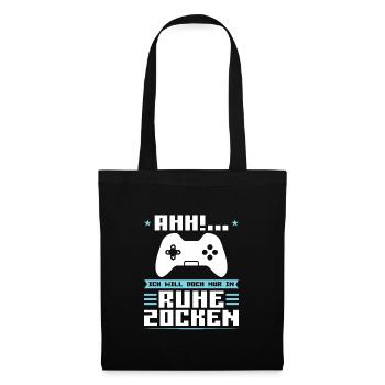 Gaming Zocken Gamer Geschenk - Stoffbeutel - Schwarz - Vorne