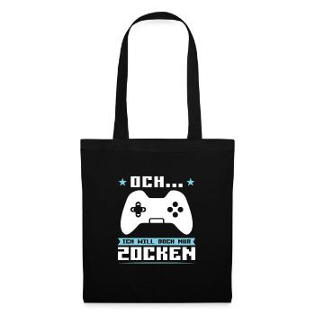 Gaming Zocken Zocker Geschenk - Stoffbeutel - Schwarz - Vorne