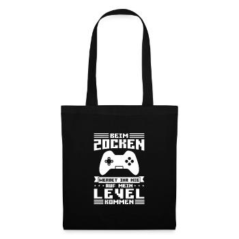 Gaming Zocken Gamer Geschenk - Stoffbeutel - Schwarz - Vorne