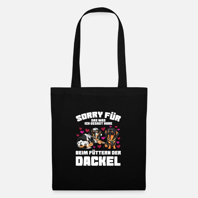 Dackel Hund Dachshund Geschenk - Stoffbeutel - Schwarz