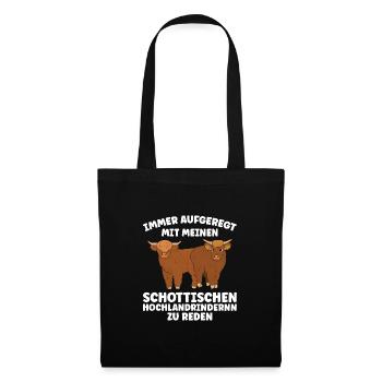 Rind Schottisches Hochlandrind Bauernhof Geschenk - Stoffbeutel - Schwarz - Vorne