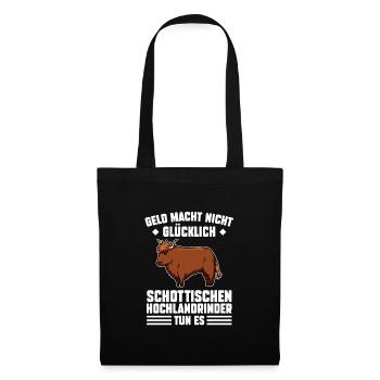 Rind Schottisches Hochlandrind Bauernhof Geschenk - Stoffbeutel - Schwarz - Vorne