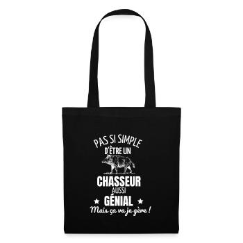 Pas si simple d'être un chasseur génial - chasse - Sac en tissu - noir - Devant