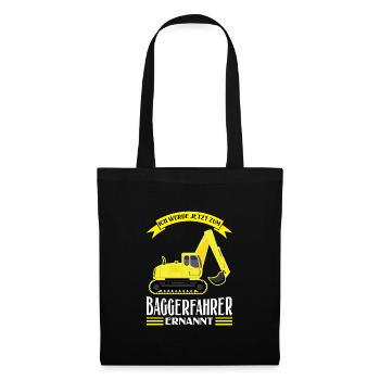 Baggerfahrer Job Baustelle Geschenk - Stoffbeutel - Schwarz - Vorne