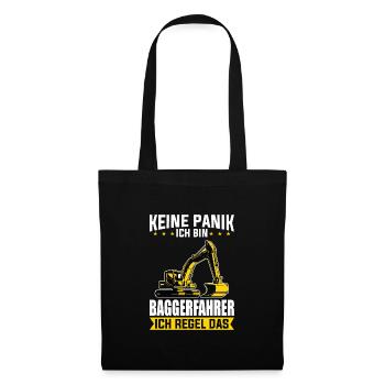 Baggerfahrer Job Bagger Geschenk - Stoffbeutel - Schwarz - Vorne