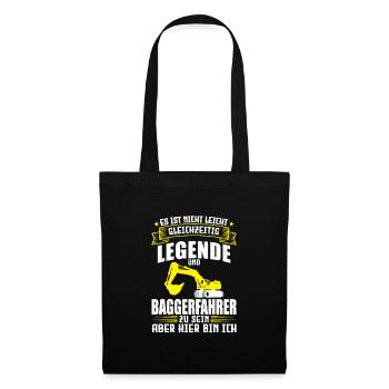 Baggerfahrer Job Baggerliebhaber Geschenk - Stoffbeutel - Schwarz - Vorne