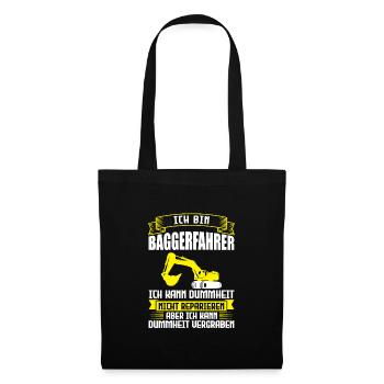 Baggerfahrer Job Bagger Geschenk - Stoffbeutel - Schwarz - Vorne