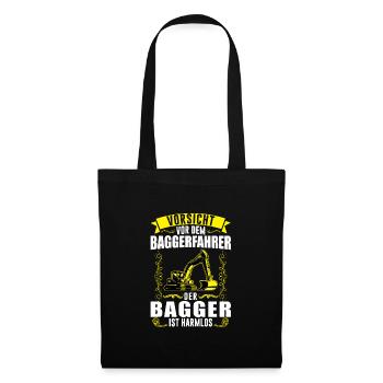 Baggerfahrer Job Bauarbeiten Geschenk - Stoffbeutel - Schwarz - Vorne