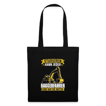 Baggerfahrer Job Baggerliebhaber Geschenk - Stoffbeutel - Schwarz - Vorne