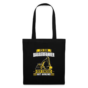 Baggerfahrer Job Bauarbeiten Geschenk - Stoffbeutel - Schwarz - Vorne