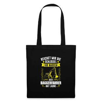 Baggerfahrer Job Bagger Geschenk - Stoffbeutel - Schwarz - Vorne