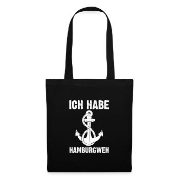 Hamburg Norddeutschland Hamburger Geschenk - Stoffbeutel - Schwarz - Vorne