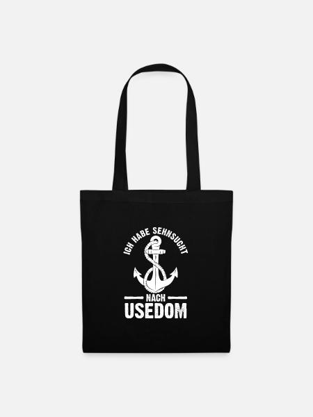Usedom Norddeutschland Ostsee Geschenk - Stoffbeutel - Schwarz