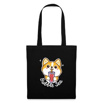 Corgi Bubble Tea Dog Cadeau Welsh Corgi - Sac en tissu - noir - Devant