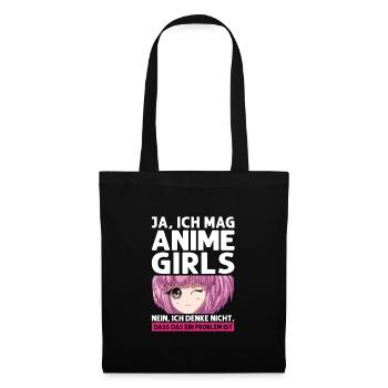 Otaku Japan Anime Merch Anime Merch Geschenk - Stoffbeutel - Schwarz - Vorne