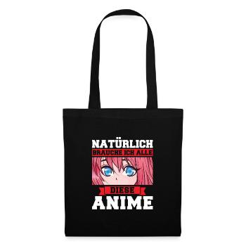 Otaku Japan Anime Merch Anime Merch Geschenk - Stoffbeutel - Schwarz - Vorne