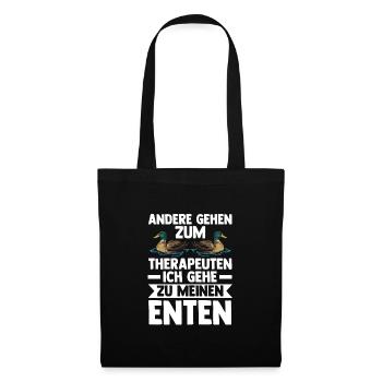 Ente Bauer Enten Ente Geschenk - Stoffbeutel - Schwarz - Vorne