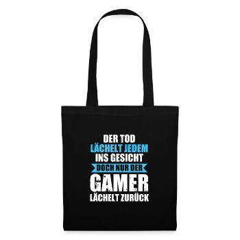 Gamers Gamer Spiel Geschenk - Stoffbeutel - Schwarz - Vorne