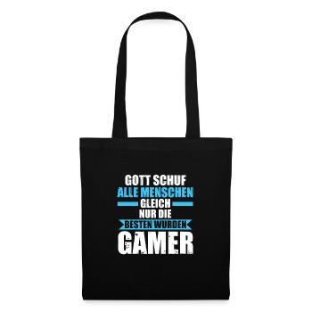 Gamers Gamer Spiel Geschenk - Stoffbeutel - Schwarz - Vorne