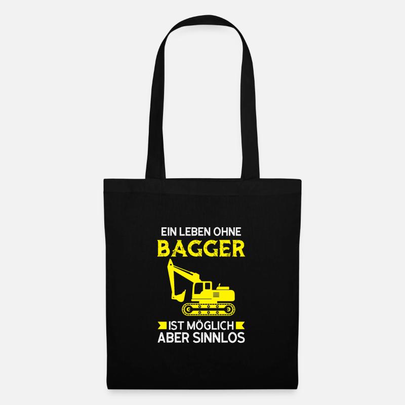 Baggerfahrer Bagger Bagger fahren Geschenk - Stoffbeutel - Schwarz