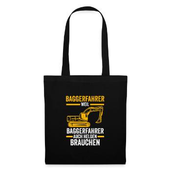 Baggerfahrer Job Baumaschine Geschenk - Stoffbeutel - Schwarz - Vorne