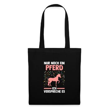 Reiten Pferd Reiter Geschenk - Stoffbeutel - Schwarz - Vorne
