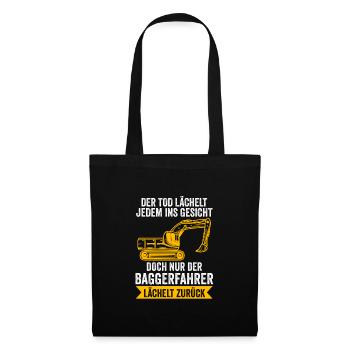 Baggerfahrer Job Baggerführer Geschenk - Stoffbeutel - Schwarz - Vorne