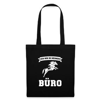 Reiten Pferd Pferde Geschenk - Stoffbeutel - Schwarz - Vorne