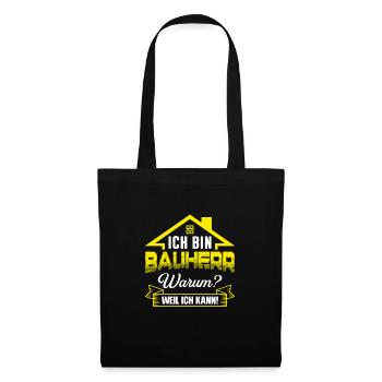 Bauherr Bauherrin Eigenheim Geschenk - Stoffbeutel - Schwarz - Vorne