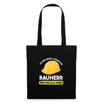 Bauherr Bauherrin Eigenheim Geschenk - Stoffbeutel - Schwarz - Vorne