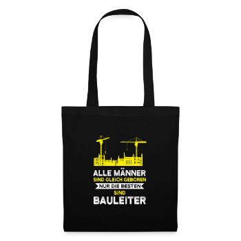 Bauleiter Bauaufsicht Hausbau Geschenk - Stoffbeutel - Schwarz - Vorne