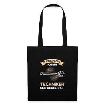 Techniker Beruf Fachmann Technik Geschenk - Stoffbeutel - Schwarz - Vorne