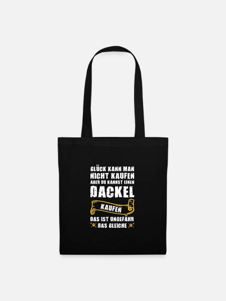 Dackel Hund Dackel Hund Geschenk - Stoffbeutel - Schwarz