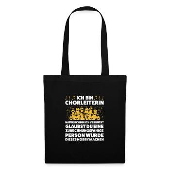 Chorleiterin Beruf Dirigentin Geschenk - Stoffbeutel - Schwarz - Vorne