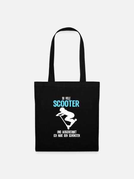 Scooter Roller Roller-Fahrer Geschenk - Stoffbeutel - Schwarz